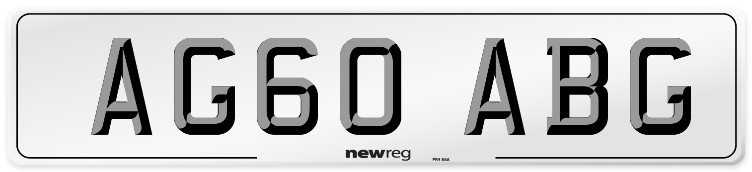 AG60 ABG Number Plate from New Reg